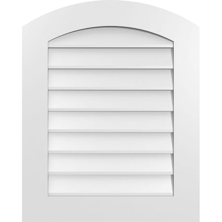 Ekena Millwork Arch Top Surface Mount PVC Gable Vent: Functional, w/ 3-1/2"W x 1"P Standard Frame, 24"W x 30"H GVPAR24X3001SF
